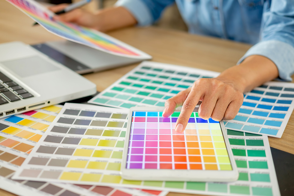 Photo of a Person Selecting Colors